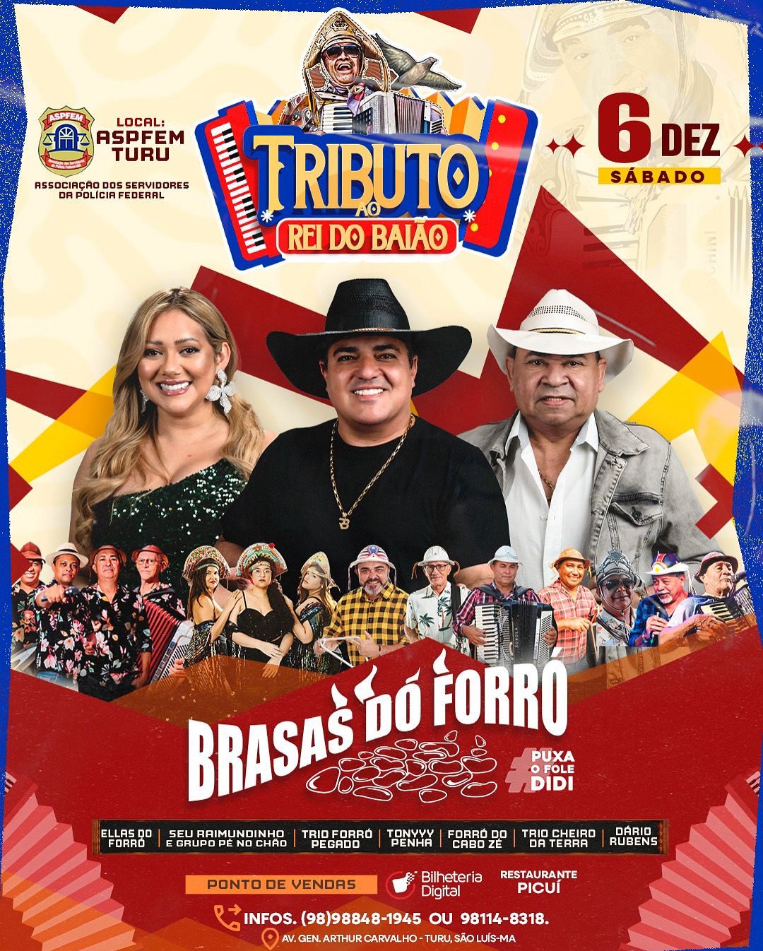 “Tributo ao Rei do Baião” movimenta São Luís neste sábado (6) com Brasas do Forró e grandes atrações