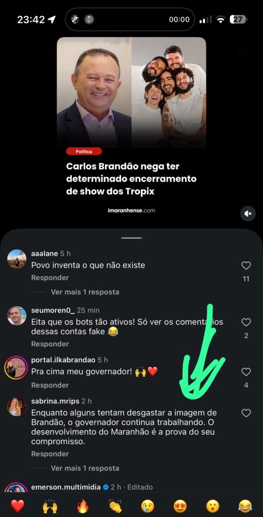 Enquanto Lula comenta postagem de Felipe Camarão, contas falsas defendem Brandão nas redes sociais