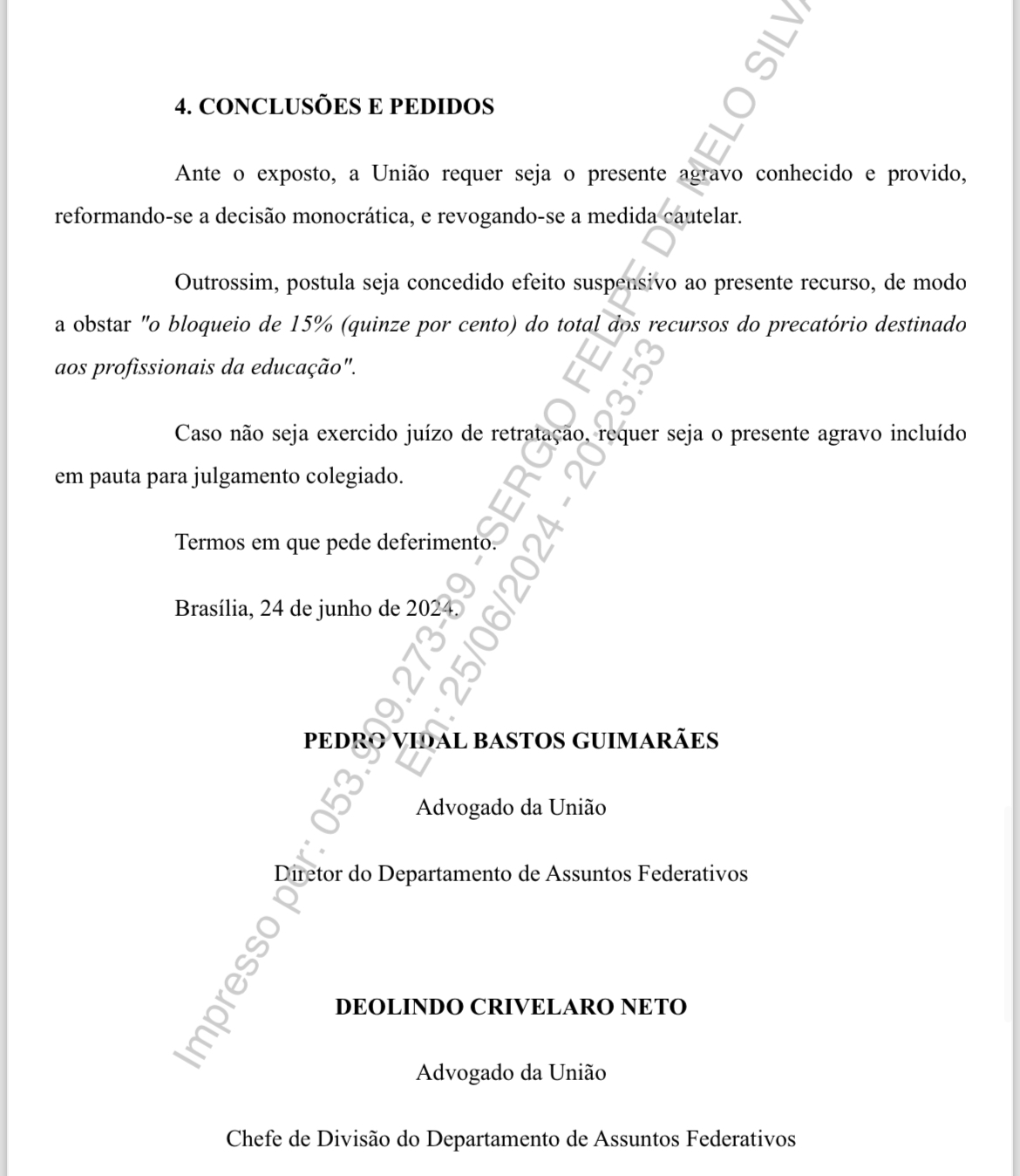 VITÓRIA PARCIAL DOS PROFESSORES !!! AGU apresenta parecer contra pagamento de honorários em Precatórios do Fundef